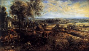 An Autumn Landscape with a View of Het Steen by Oil Painting Reproduction