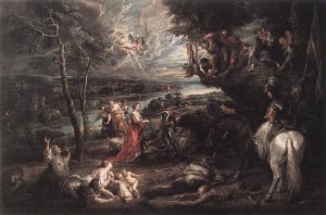 Landscape with Saint George and the Dragon by Oil Painting Reproduction