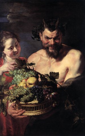 Satyr and Girl by Oil Painting Reproduction