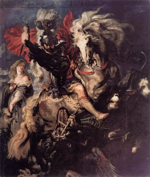 St George Fighting the Dragon by Oil Painting Reproduction