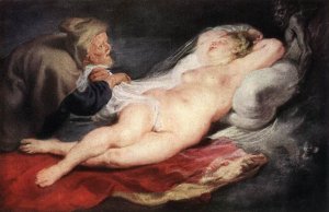 The Hermit and the Sleeping Angelica by Oil Painting Reproduction