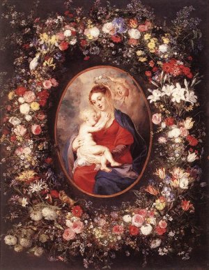 The Virgin and Child in a Garland of Flower by Oil Painting Reproduction