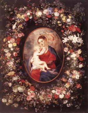 The Virgin and Child in a Garland of Flowers