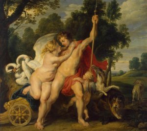 Venus and Adonis by Oil Painting Reproduction